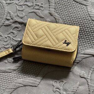 Lug Pedicab Matte Luxe Vegan Leather RFID Wallet w/ Wristlet - Metallic Gold